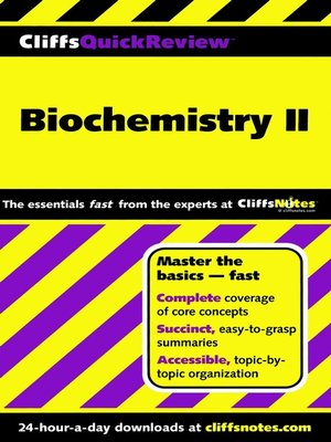 cover image of CliffsQuickReview Biochemistry II